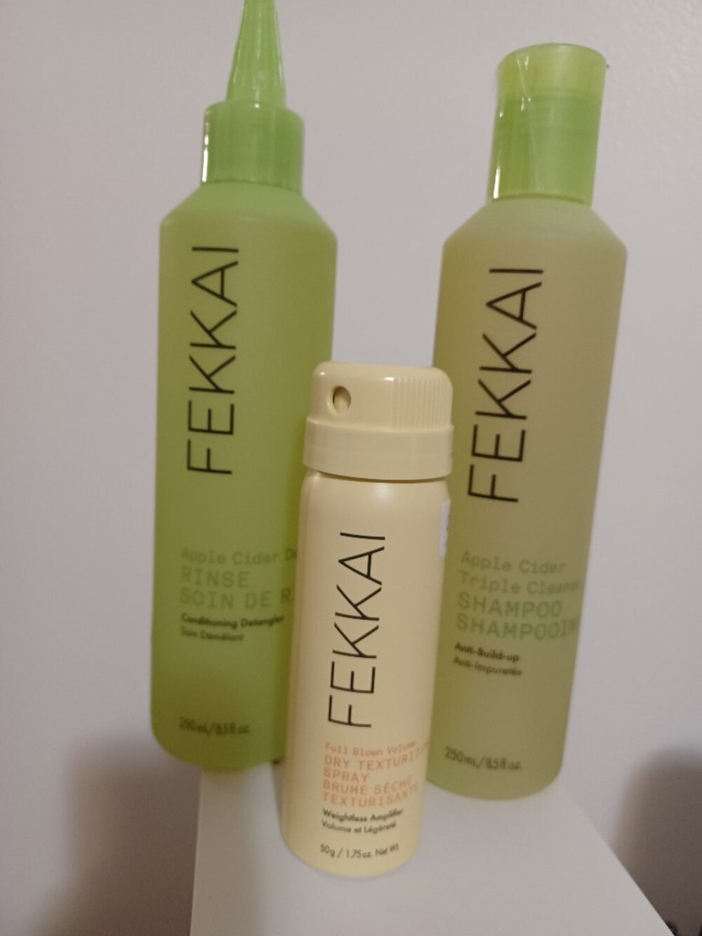 FEKKAI APPLE CIDER SHAMPOO & DETOX RINSE ALONG WITH A TRAVEL HAIR SPRAY